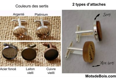 Manschettenknöpfe mit oder ohne Steinbesatz in 5 Metallfarben