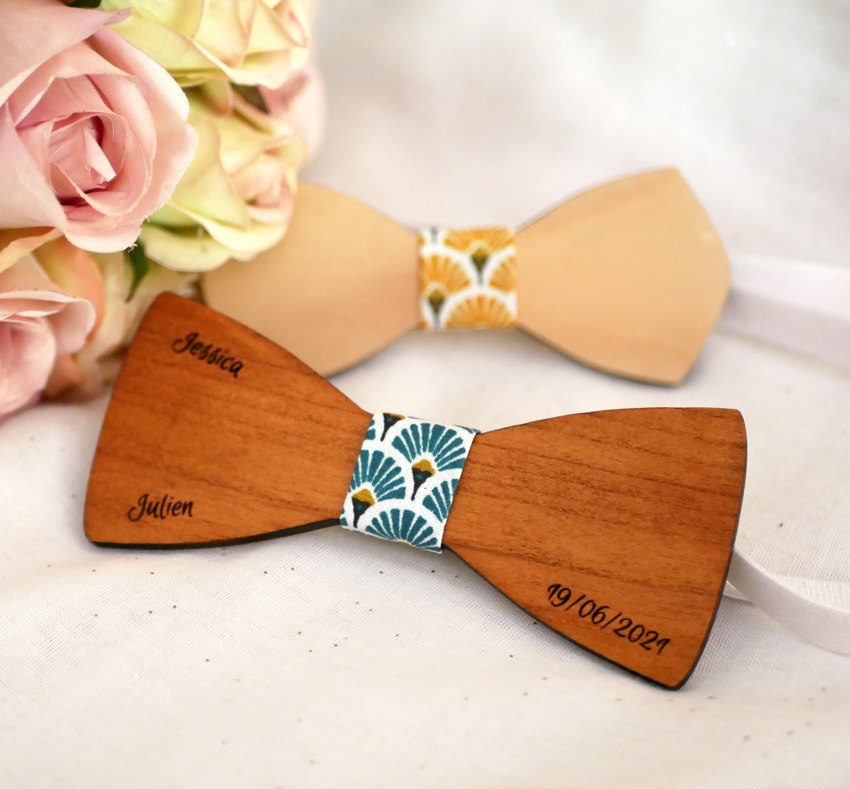 personalisierte Schleife für die Hochzeit