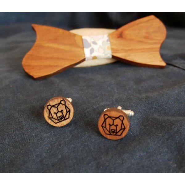 Kirschbaum-Manschettenkn&ouml;pfe mit Ihren eingravierten Designs