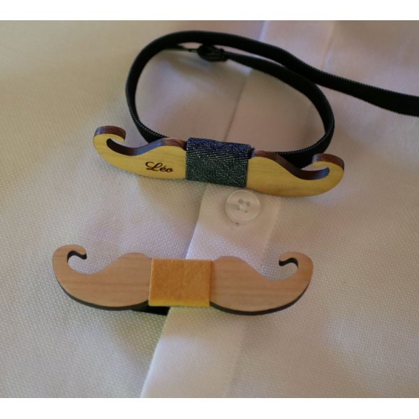 Mini-Knoten Pap Schnurrbart Brosche aus Holz zu personalisieren