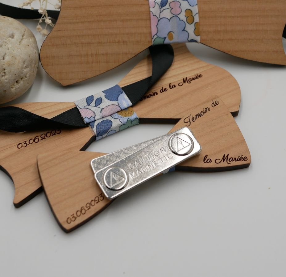 Brosche Mini Pap-Schleife aus Holz zum Selbstgestalten