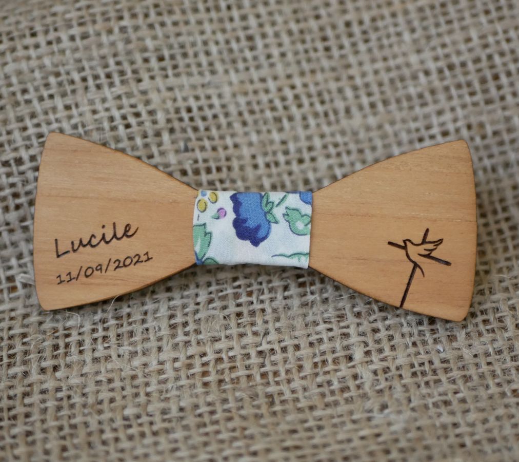 Brosche Mini Pap-Schleife aus Holz zum Selbstgestalten
