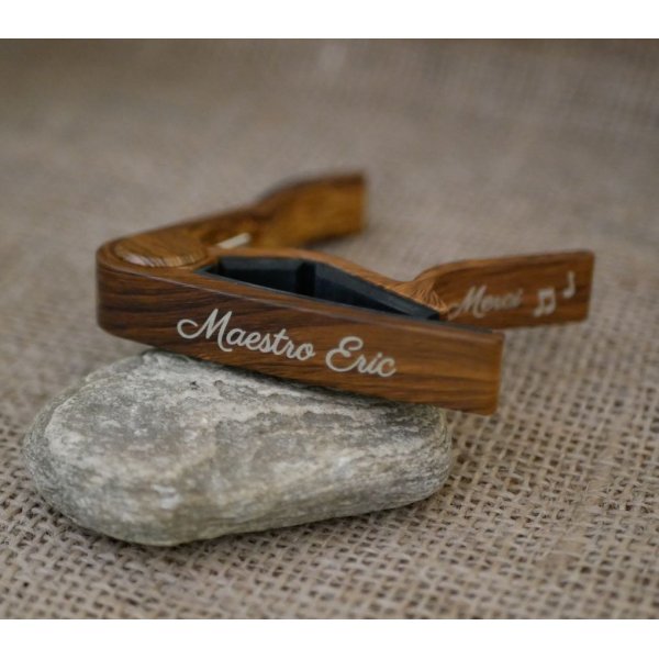 Aluminium Gitarre Capo Gold Gravur zu personalisieren