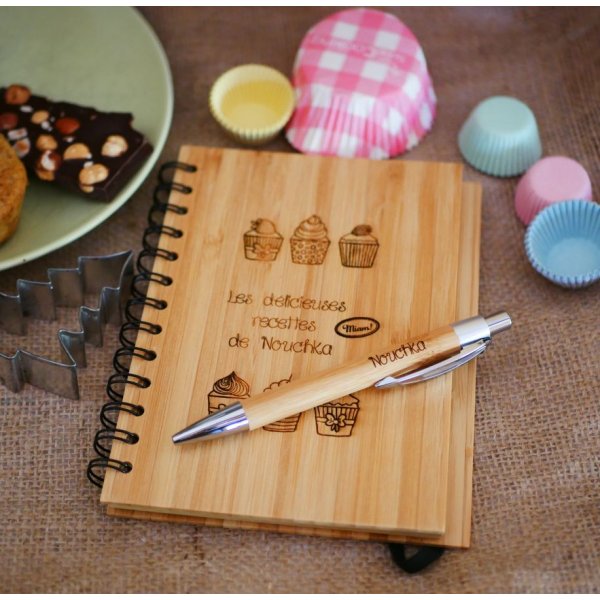 Notizbuch aus Holz Kochrezepte zum Selbstgestalten