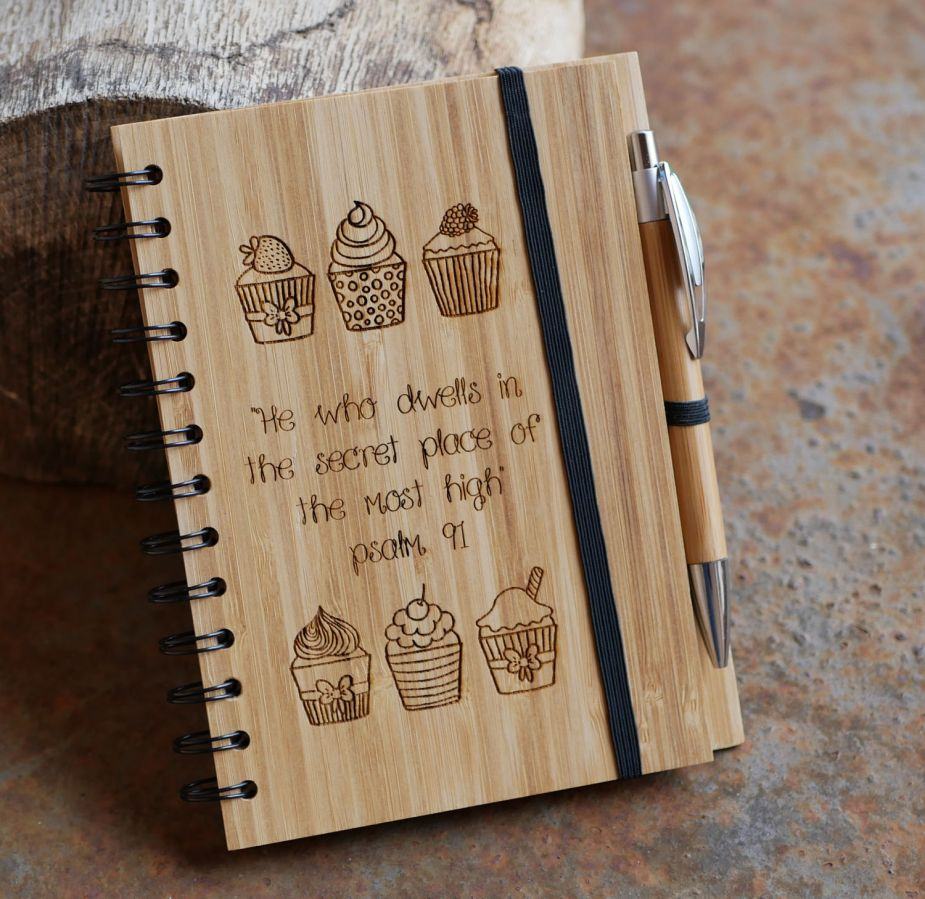 Notizbuch aus Holz Kochrezepte zum Selbstgestalten