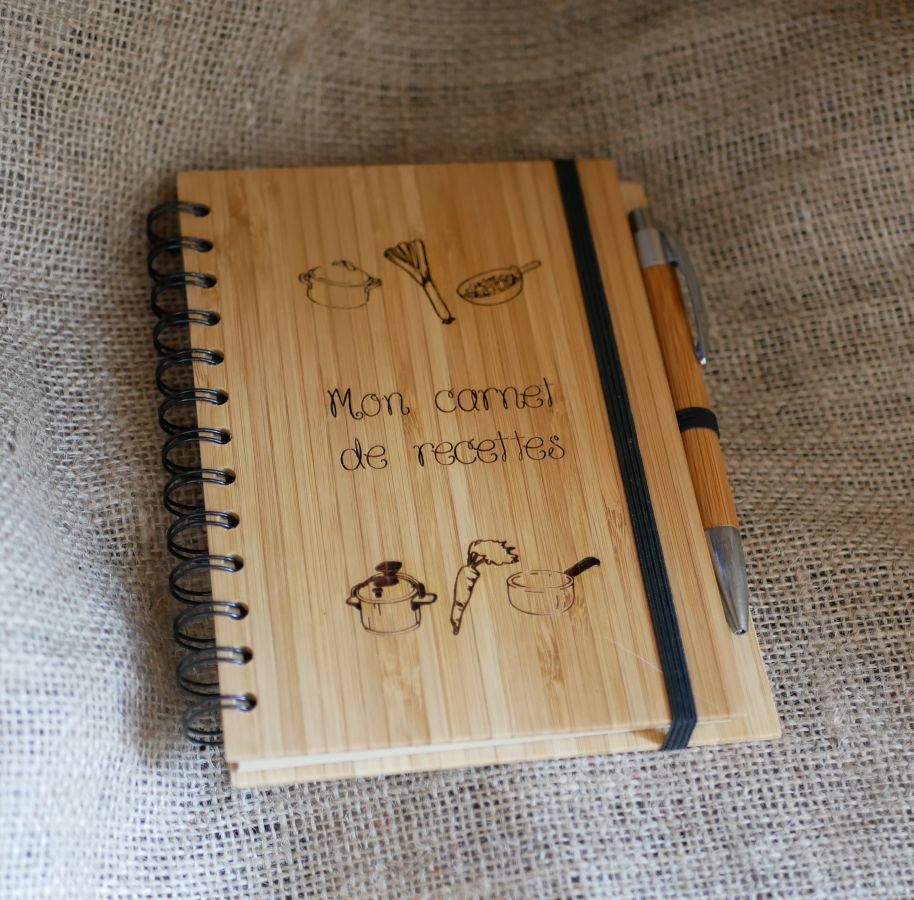 Notizbuch aus Holz Kochrezepte zum Selbstgestalten