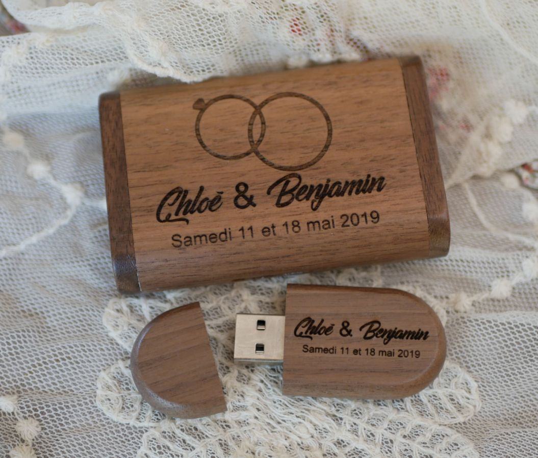 Box und Usb 3.0 Holz Walnuss 32 GB personalisierbar