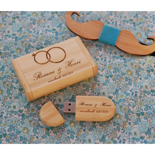 Usb-Stick 32 GB 2.0 Bambusholz in personalisierter Box