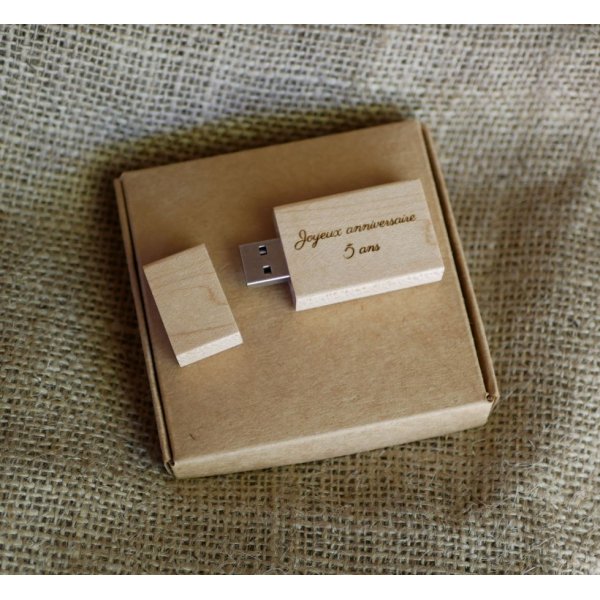 USB-Flash-Laufwerk aus Holz 32 GB rechteckig zum Selbstgestalten durch Gravur