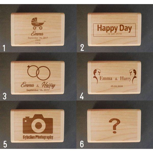 Usb Stick 32 GB 3.0 Holz rot in Box durch Gravur personalisieren