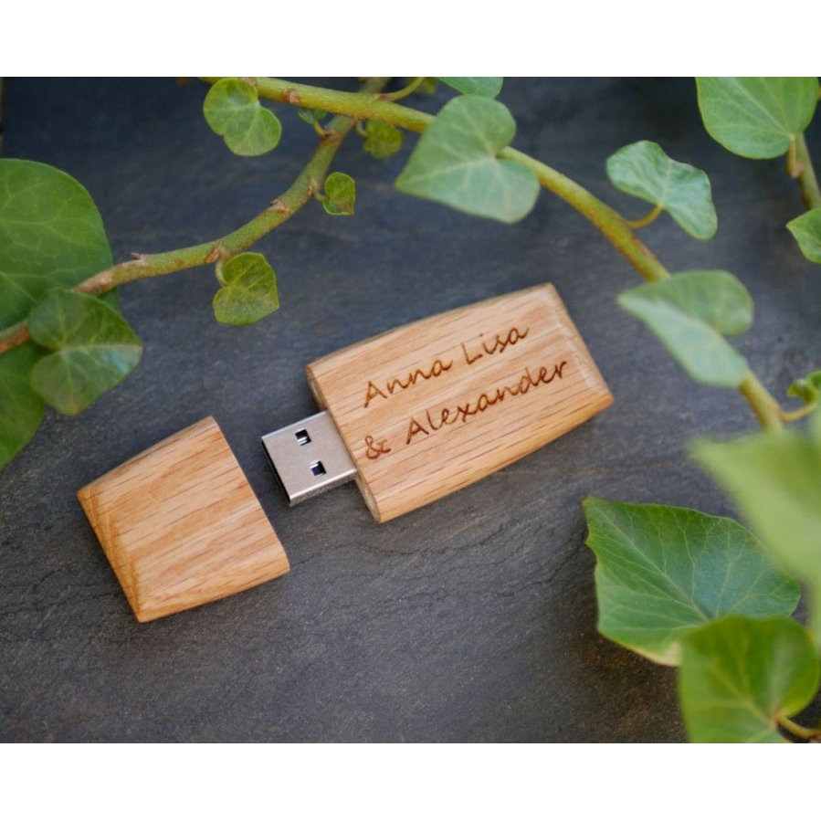 USB-Stick aus Holz zum Selbstgestalten durch Gravur