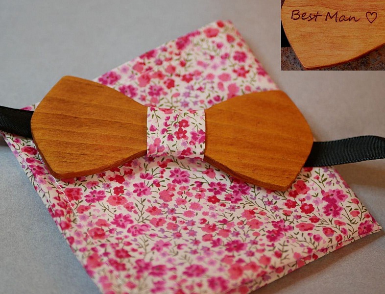 Set Schleife aus Holz T&auml;schchen Liberty Phoebe L15