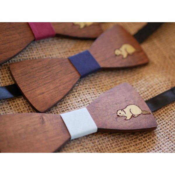 Schmetterlingsknoten Holz Design anpassbar graviert und bemalt Made in France