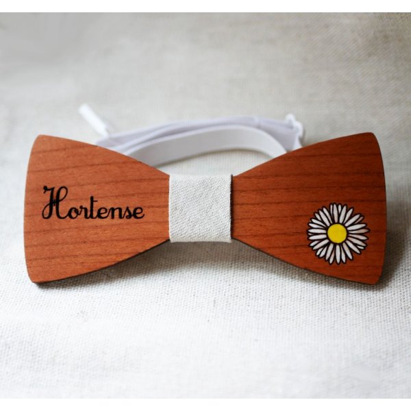 Schmetterlingsknoten Holz Design anpassbar graviert und bemalt Made in France