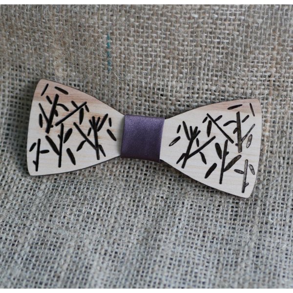 Schmetterlingsknoten aus Holz Franz&ouml;sisch Dekor Bambus 