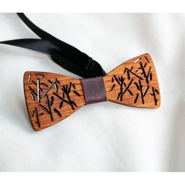 Schmetterlingsknoten aus Holz Franz&ouml;sisch Dekor Bambus 