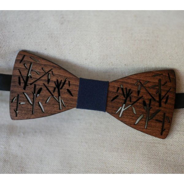 Schmetterlingsknoten aus Holz Franz&ouml;sisch Dekor Bambus 