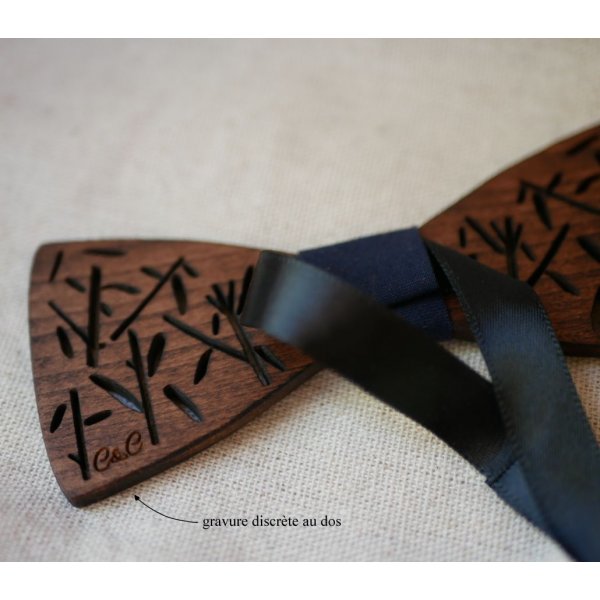 Schmetterlingsknoten aus Holz Franz&ouml;sisch Dekor Bambus 