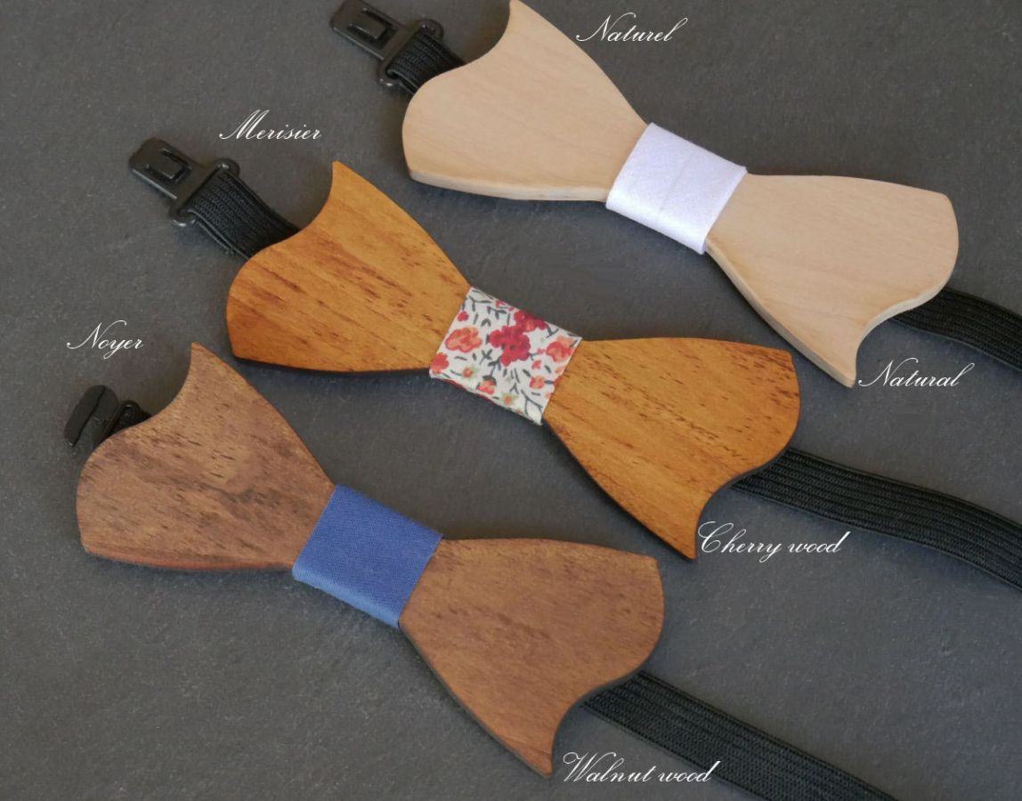 Bowtie Kind Holz Kirschbaum asymmetrisch zu personalisieren