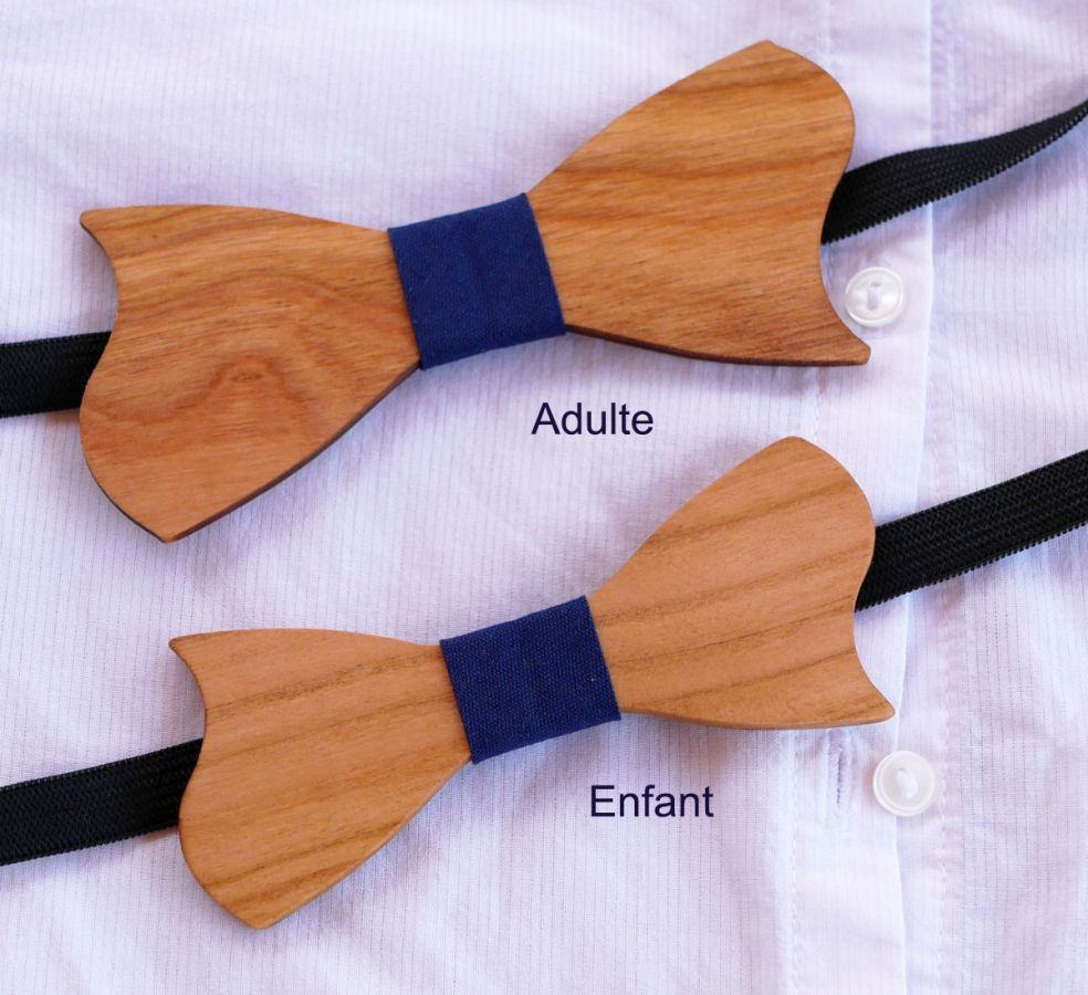 Bowtie Kind Holz Kirschbaum asymmetrisch zu personalisieren