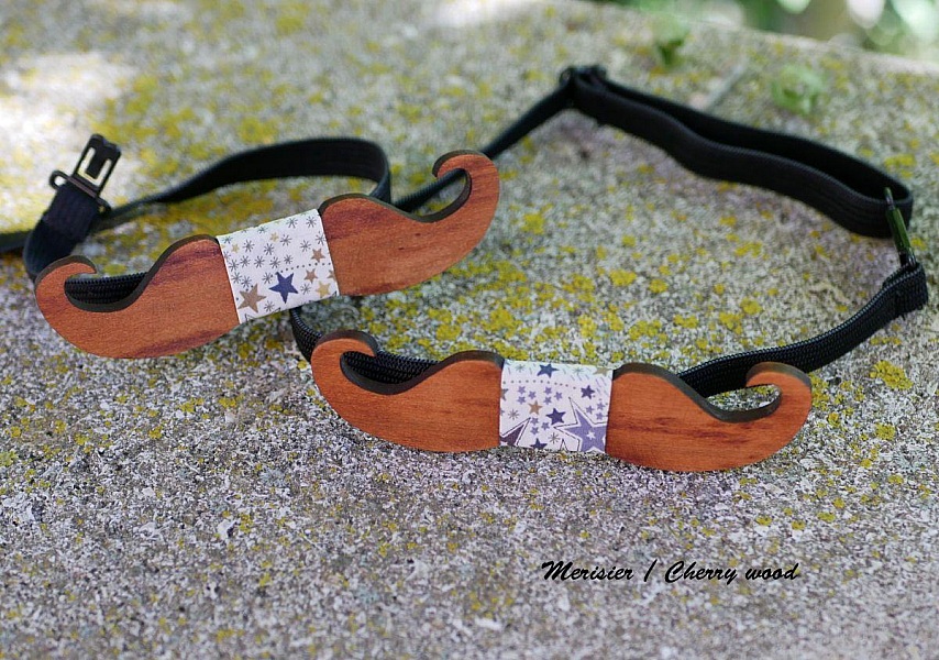 Fliege Kind Schnurrb&auml;rte aus Holz zu personalisieren