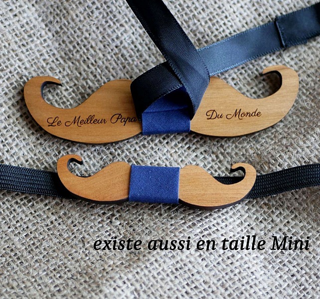 Fliege Kind Schnurrb&auml;rte aus Holz zu personalisieren