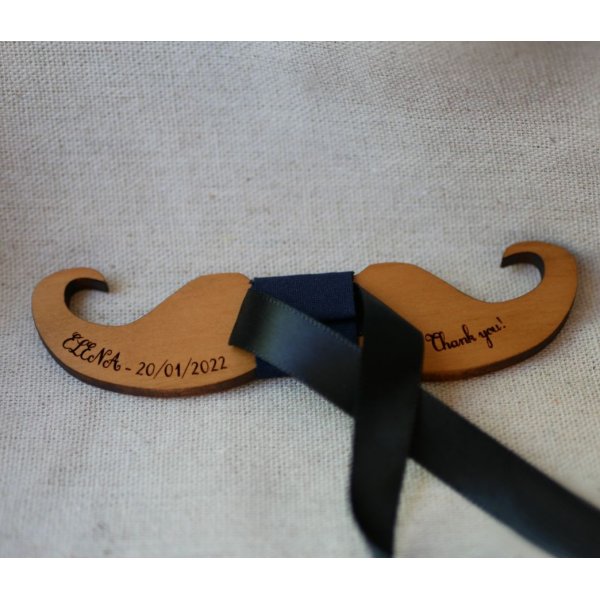 Moustache Schmetterlingsknoten aus Kirschholz zu personalisieren Made in France