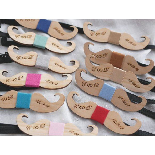 Moustache Schmetterlingsknoten aus Kirschholz zu personalisieren Made in France