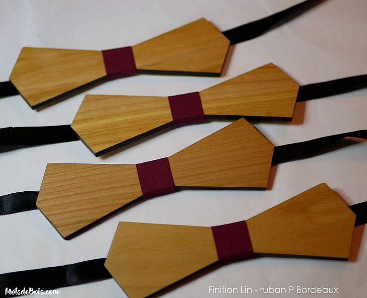 Schmetterlingsknoten spitz lange Walnuss zu personalisieren M&auml;nnergeschenk