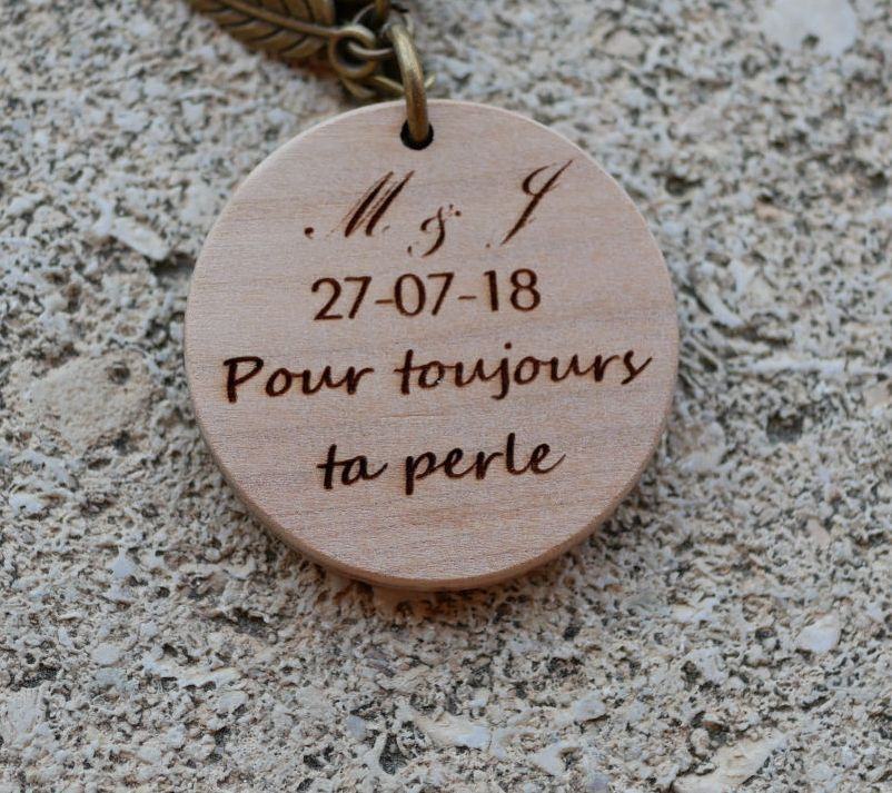 Anhänger aus Holz in Farbe bemalt mit Bronze vielli Charm zu personalisieren