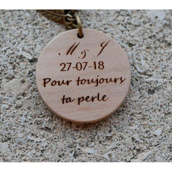 Anhänger aus Holz in Farbe bemalt mit Bronze vielli Charm zu personalisieren