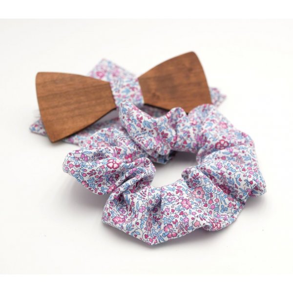 Liberty Katie Clutch + Scrunchie + Fliege aus Holz anpassbar
