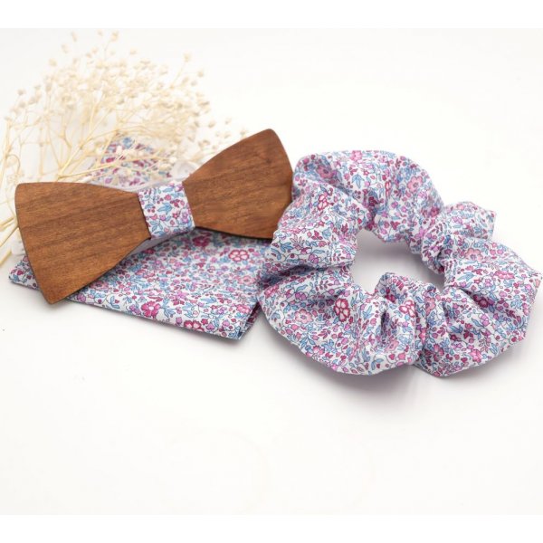 Liberty Katie Clutch + Scrunchie + Fliege aus Holz anpassbar