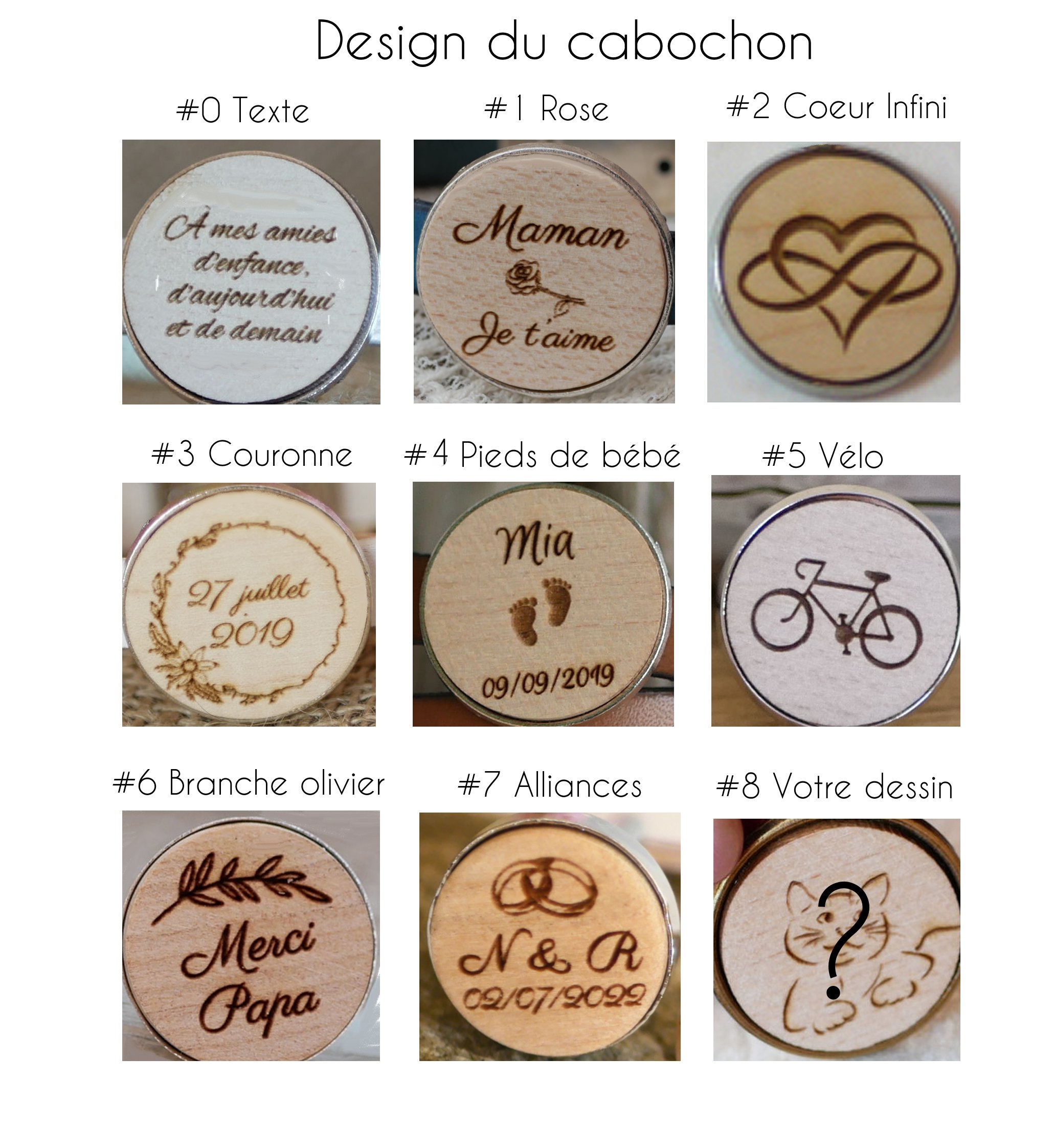 Schlüsselanhänger mit personalisiertem Holzcabochon und Makramee-Dekoration Farbe nach Wahl 