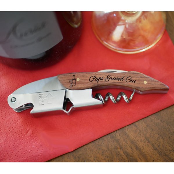 Limonade Korkenzieher Holzgriff graviert zu personalisieren