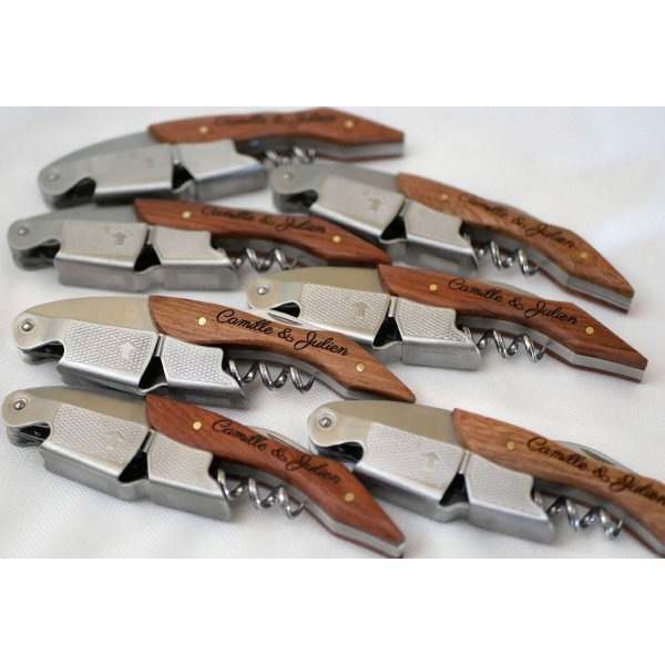 Limonade Korkenzieher Holzgriff graviert zu personalisieren