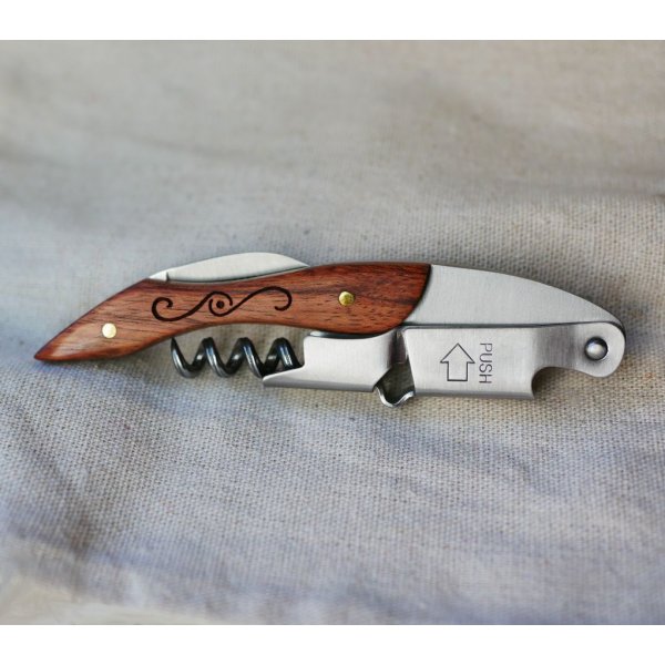 Limonade Korkenzieher Holzgriff graviert zu personalisieren