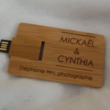 USB-Stick 32 GB Karte Bambus Holz verkohlt zu personalisieren durch Gravur