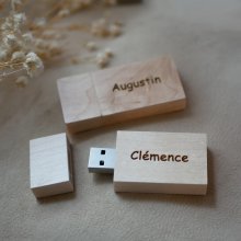 USB-Flash-Laufwerk aus Holz 32 GB rechteckig zum Selbstgestalten durch Gravur