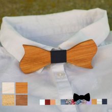 Bowtie Kind Holz Kirschbaum asymmetrisch zu personalisieren